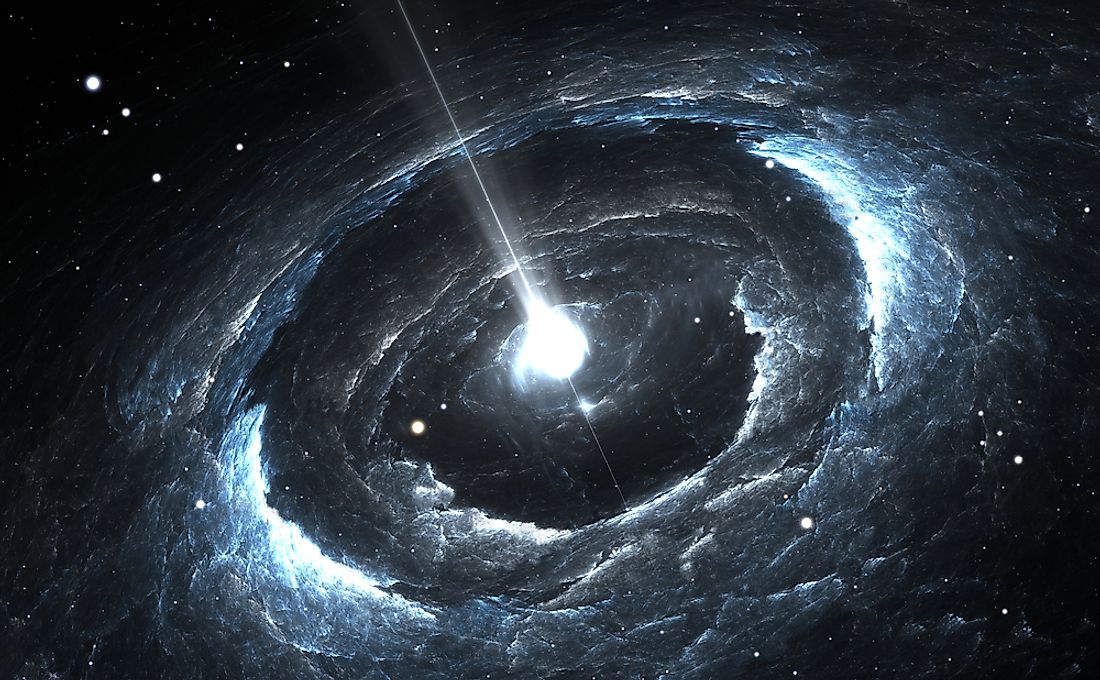 A rotating neutron star. 