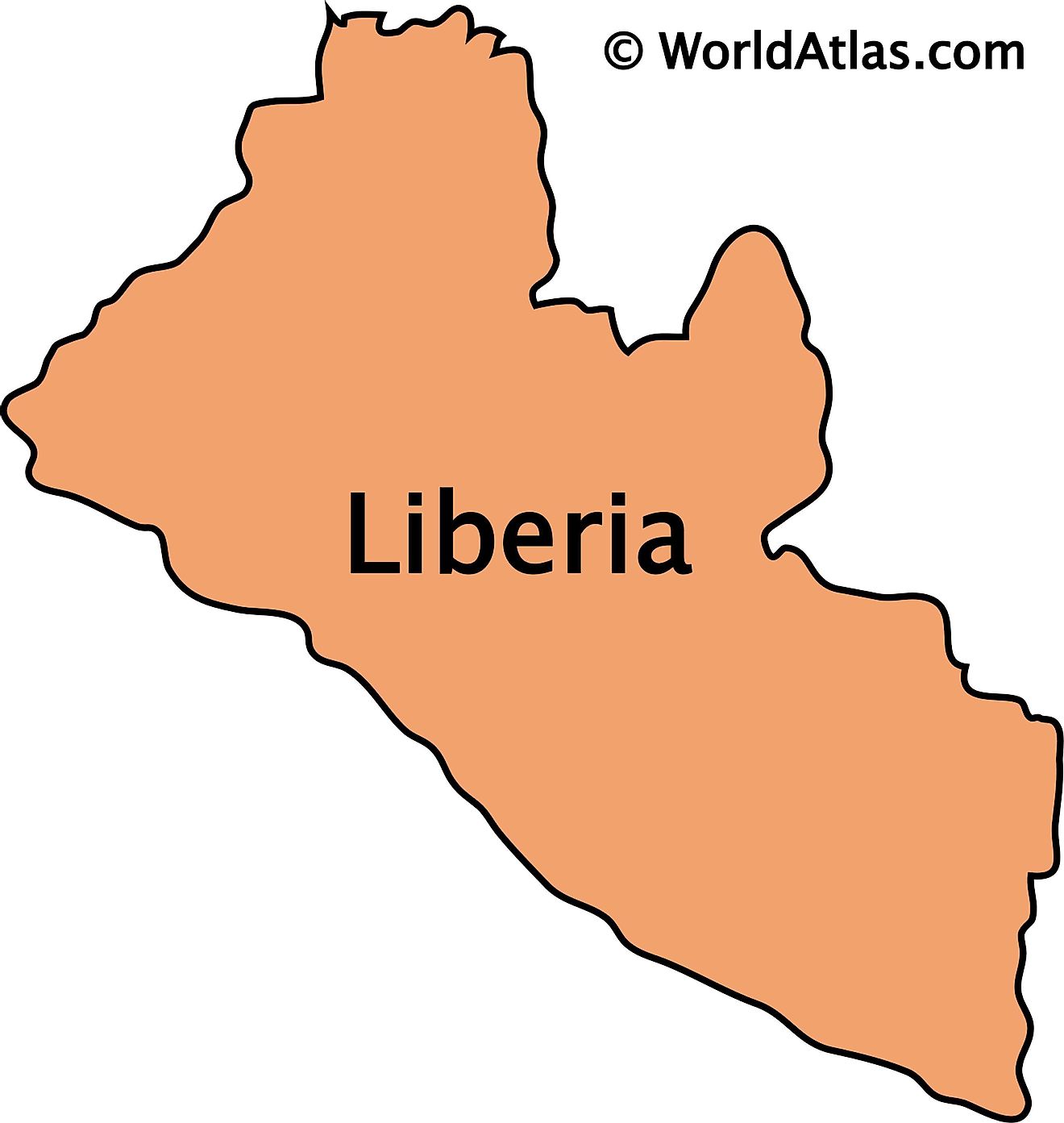 Outline Map of Liberia