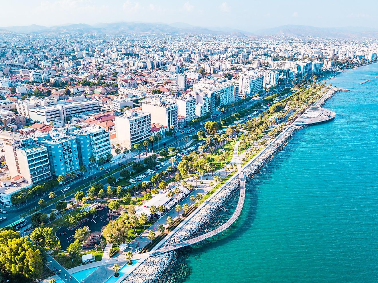 The coast of Cyprus in the Mediterranean Sea.