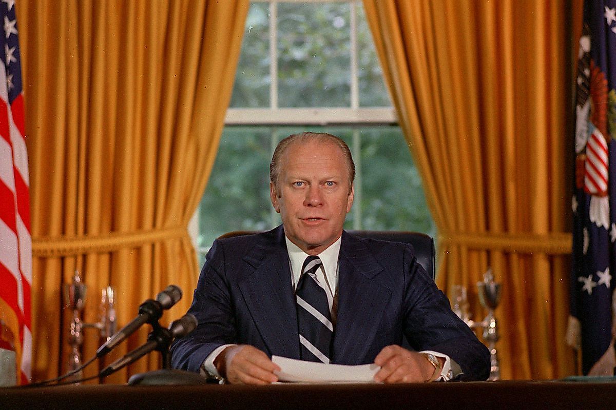 Ford took over the presidency after Nixon's impeachment. Image credit: deseret.com