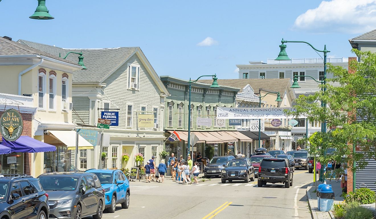Main Street in Mystic, Connecticut. Image credit Actium via Shutterstock