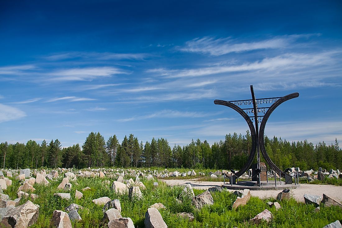A monument to the Winter War stands in Suomussalmi, Finland. 