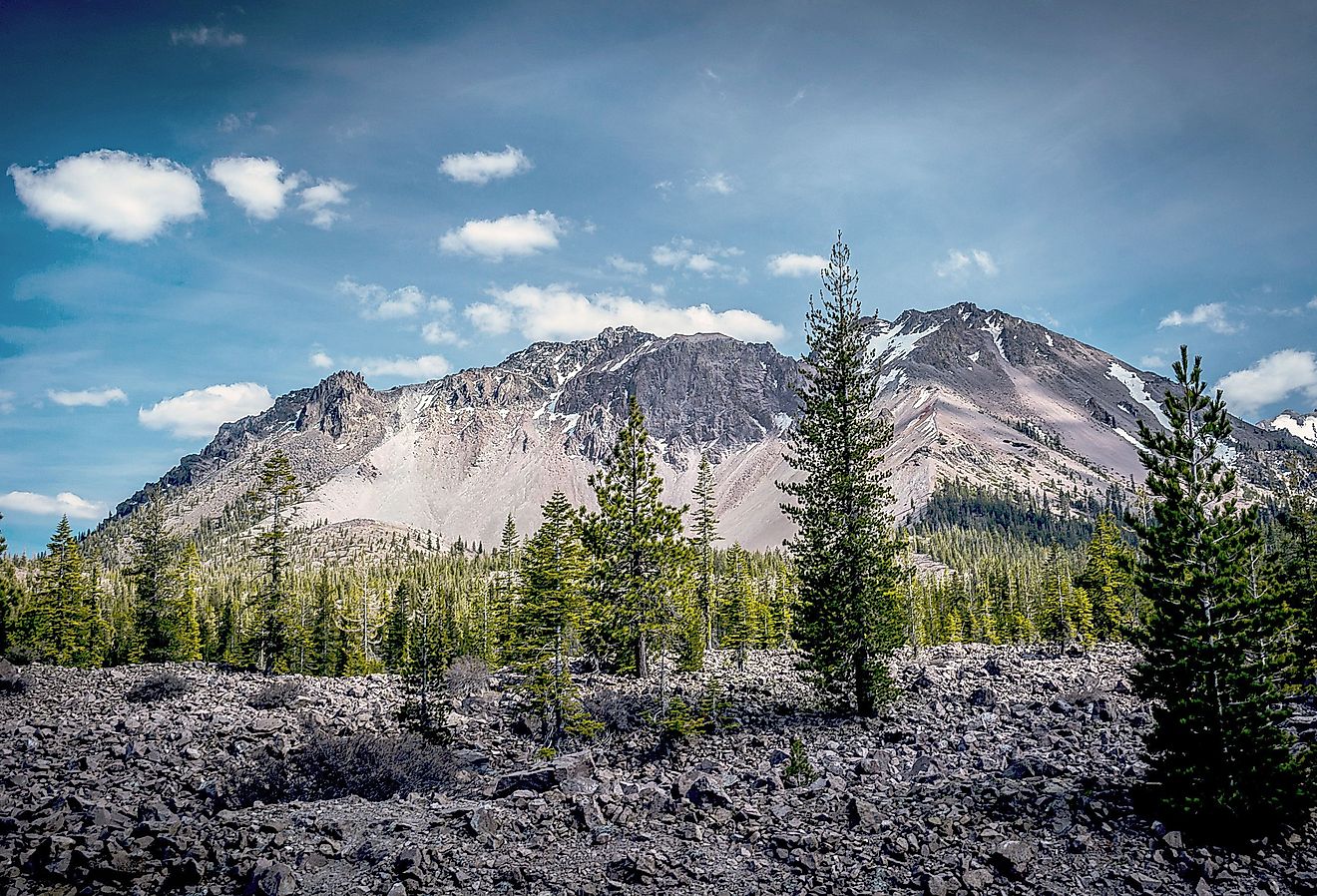 Lassen Peak, also known as Mount Lassen, is the southernmost active volcano in the Shasta Cascade Range.