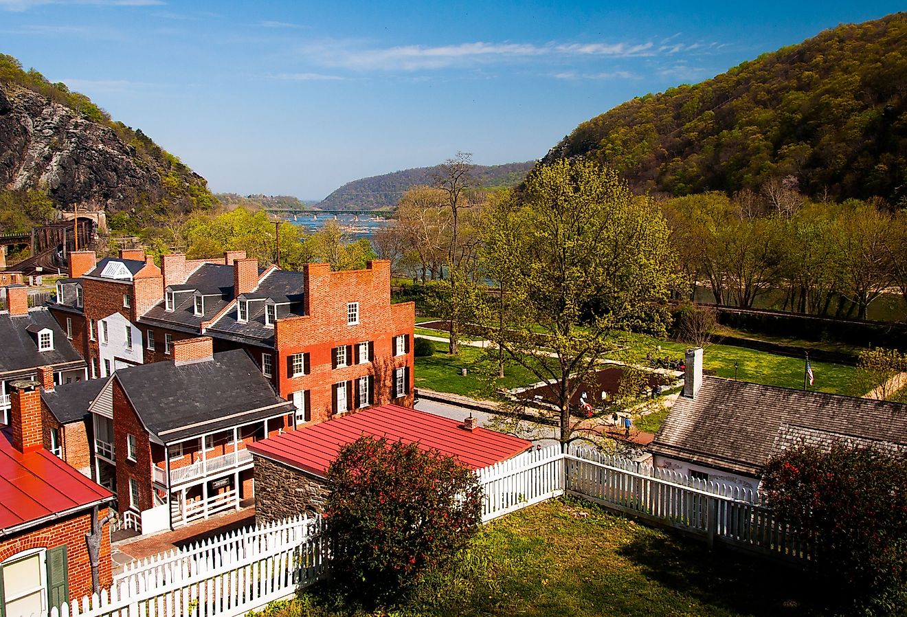 Spring view of Harper's Ferry, West Virginia.