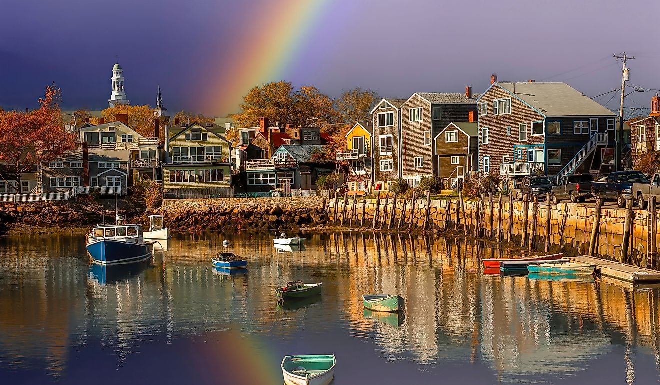 Fishing boat harbor at Rockport, MA.
