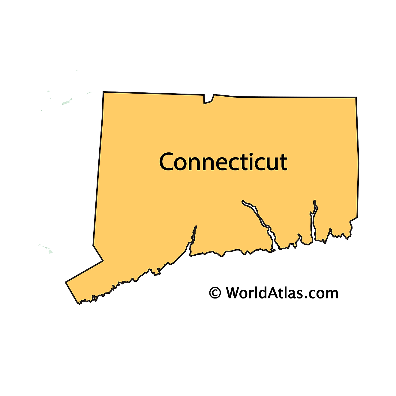 Mapa de contorno de Connecticut