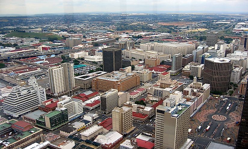 The city of Johannesburg is an important commercial center in South Africa.