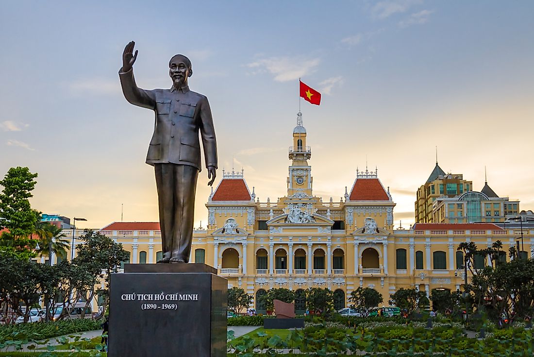 A statue of Ho Chi Minh in Ho Chi Minh City, Vietnam. 