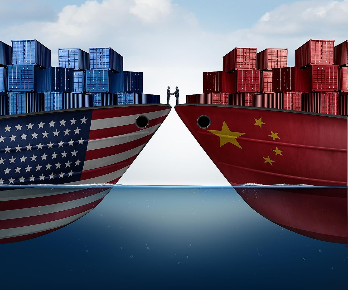The largest trading partners of the United States are China, Canada, Mexico, Japan and Germany.