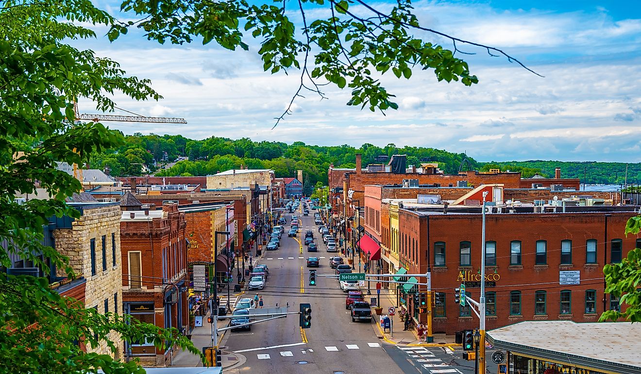 Aerial view of Stillwater, Minnesota. Image credit Cheri Alguire via Shutterstock