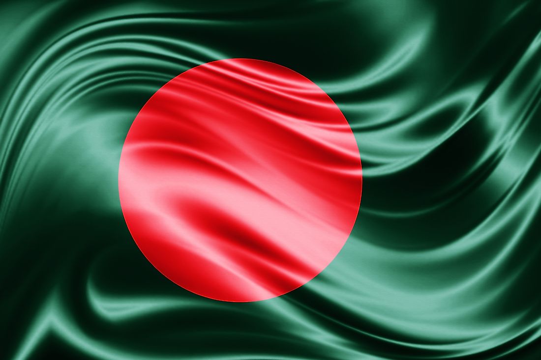 The flag of Bangladesh. 