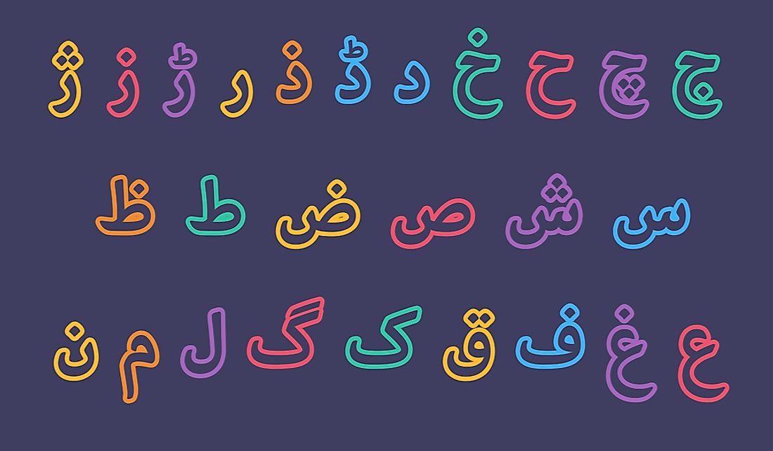 Part of the Urdu alphabet.