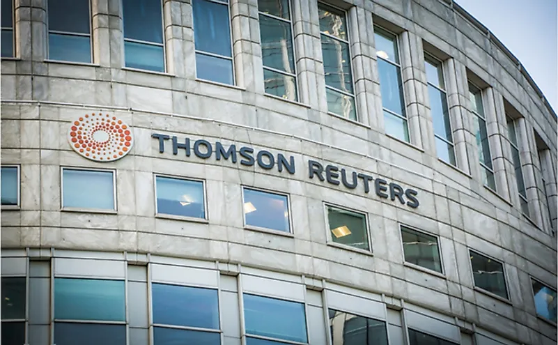 Thomson Reuters Building, in Canary Wharf, London. Editorial credit: Willy Barton / Shutterstock.com.