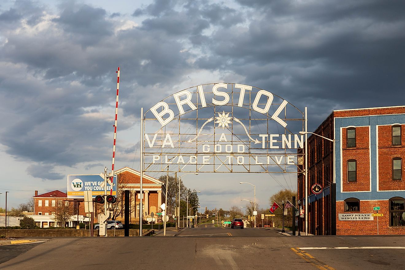 The historic town of Bristol, Virginia- Tennessee.