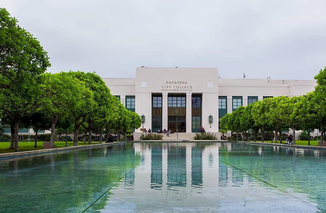 The campus of Pasadena City College, one of the colleges within California's massive community college system. Editorial credit: Ken Wolter / Shutterstock.com. 