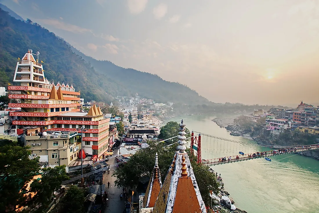 The scenery of Rishikesh, India. 