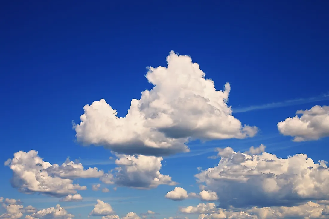 Fluffy cumulus clouds. 