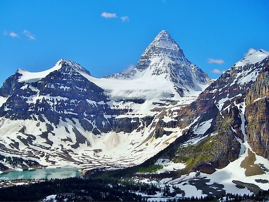 Mount Assiniboine is one of the tallest peaks in Alberta.