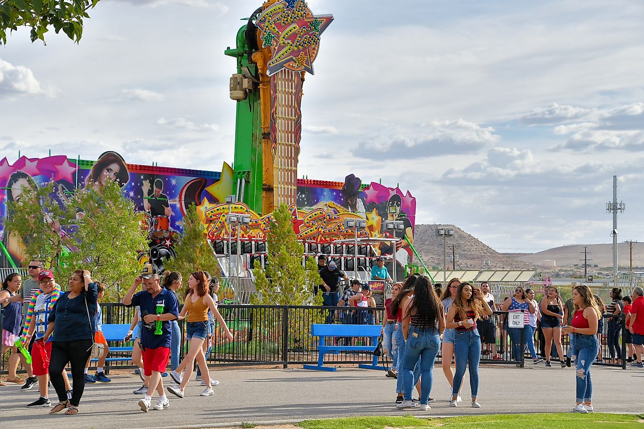 Western Playland Amusement Park in Sunland Park, New Mexico. Editorial credit: Grossinger / Shutterstock.com
