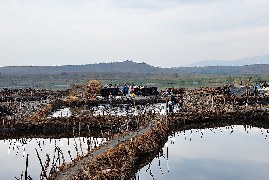 Katwe Salt lake in Uganda. Editorial credit: Oleg Znamenskiy / Shutterstock.com. 