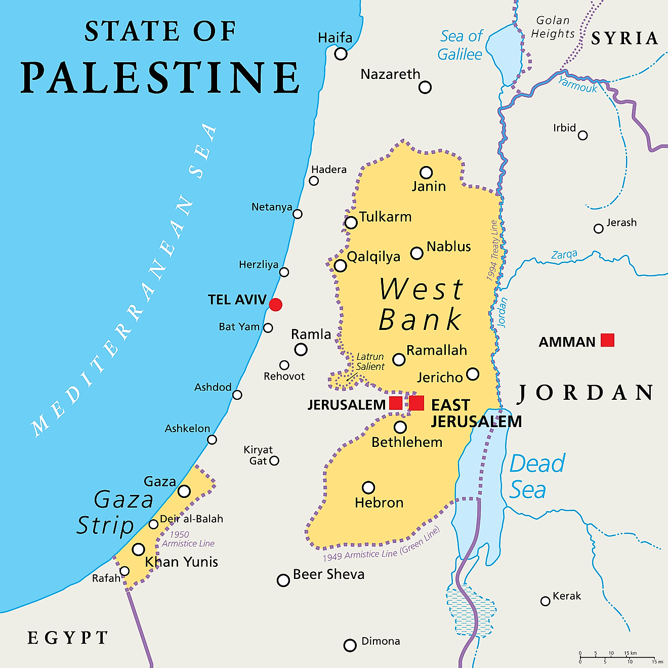 Mapa Político de Palestina