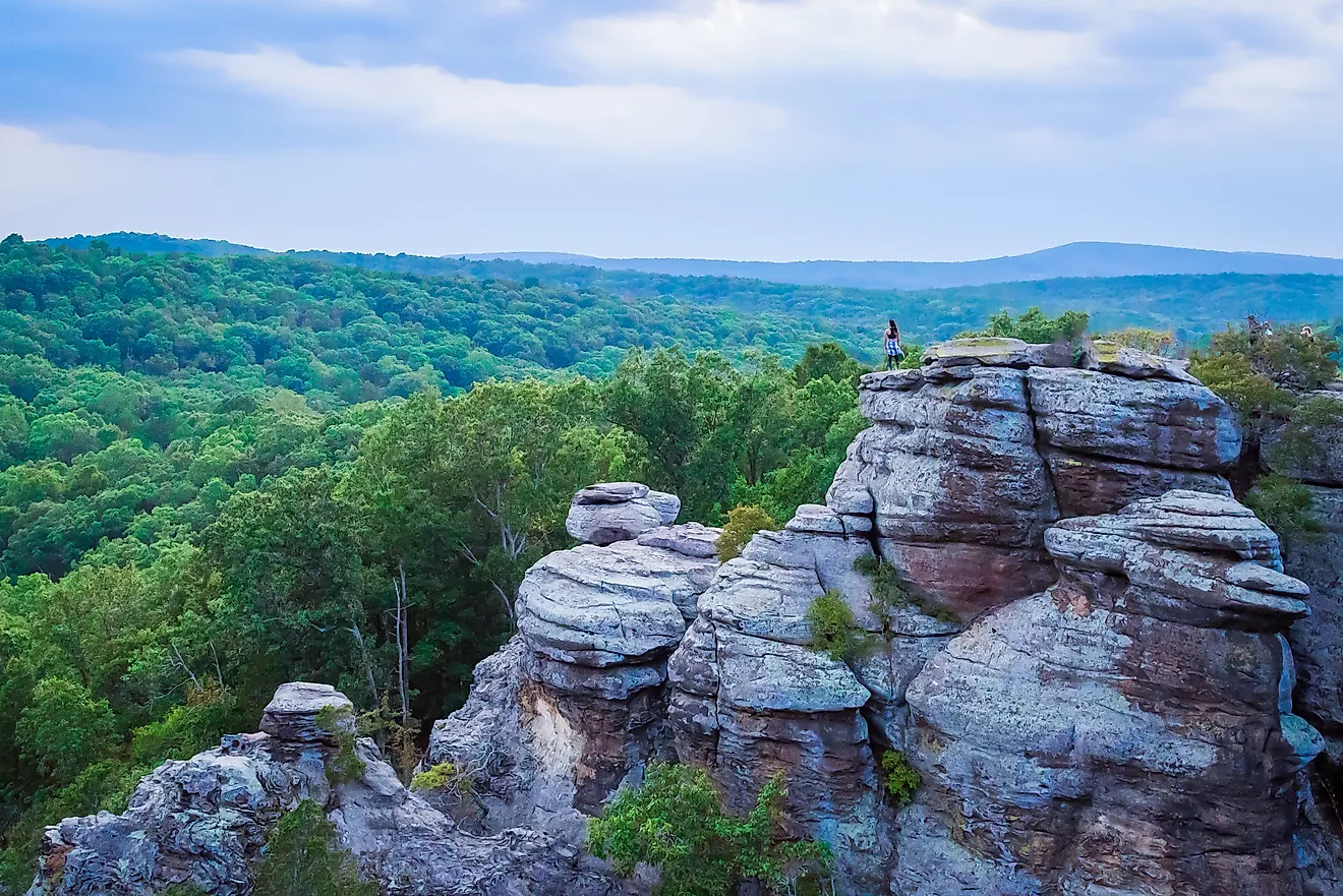 The Garden of Gods in Shawnee National Forest in Illinois.