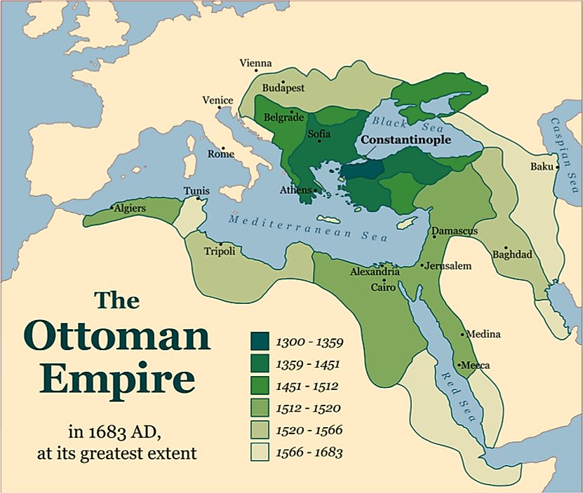 Historical map of the Ottoman Empire.