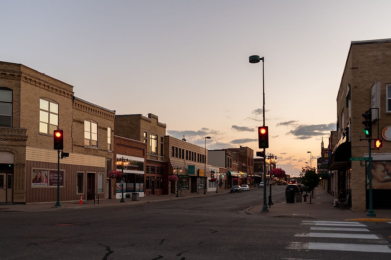 Downtown Fergus Falls, Minnesota. Editorial credit: Barbarajo / Shutterstock.com