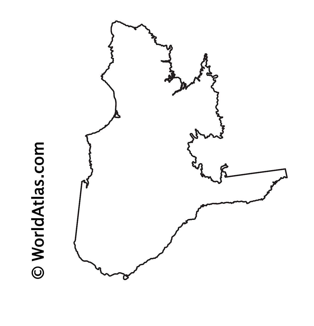 Blank Outline Map of Quebec