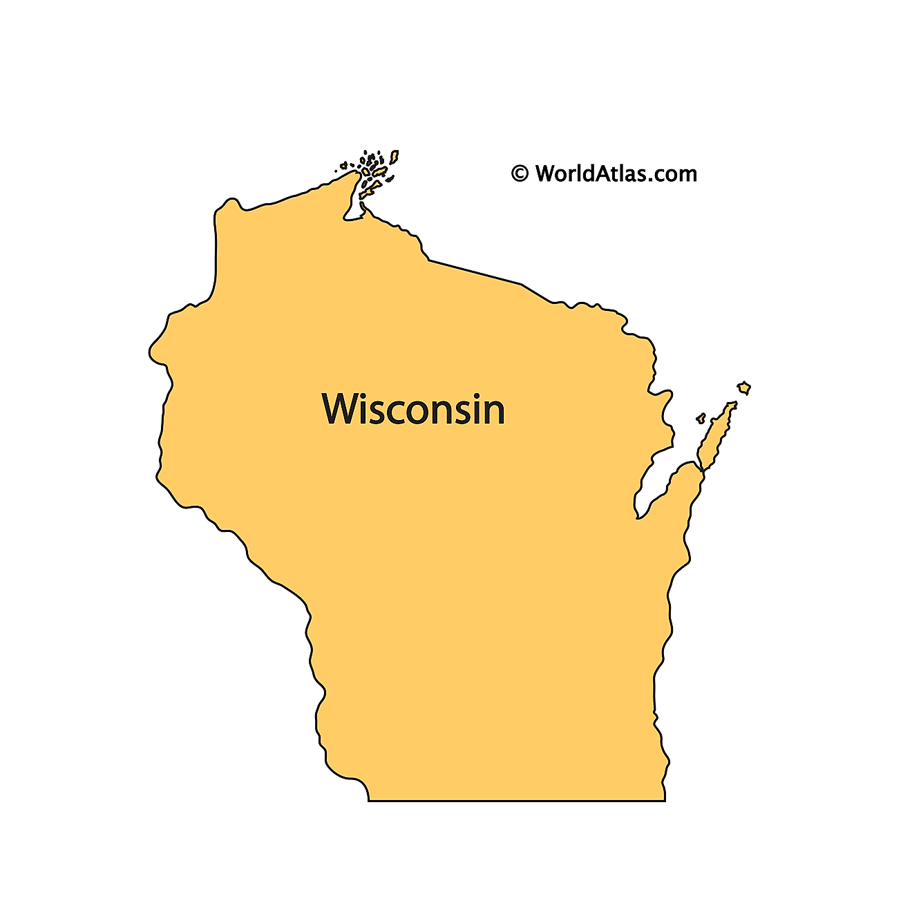 Mapa de contorno de Wisconsin