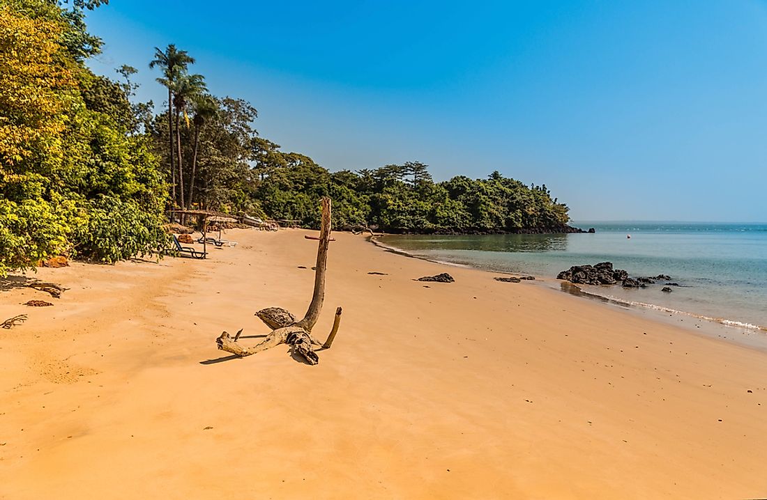 The coastline of Guinea-Bissau. 
