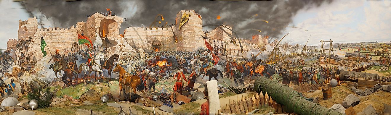 The fall of Constantinople in 1453, now present day Istanbul, Turkey, was a critical point of the Late Middle Ages.