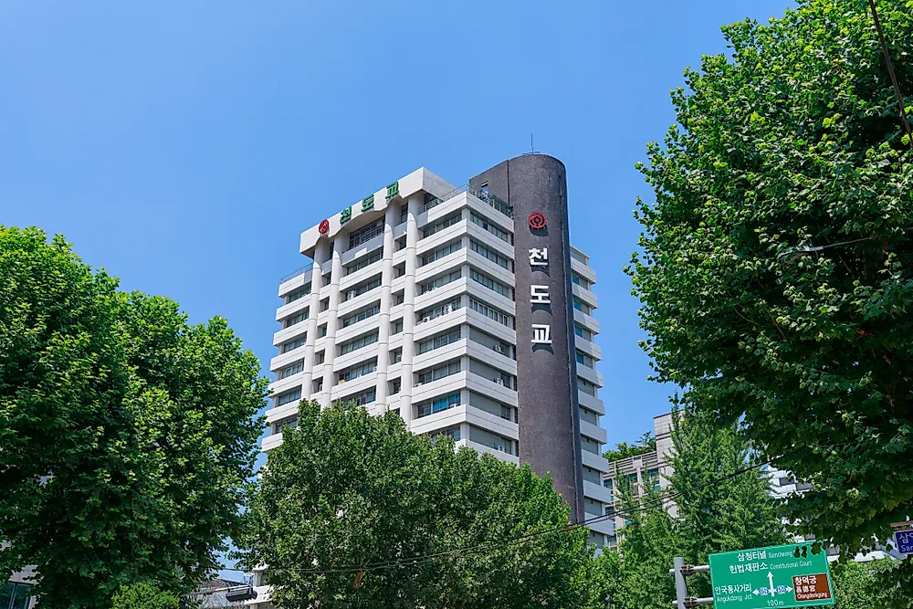 The Cheondoism building in Seoul, South Korea. Editorial credit: ARTYOORAN / Shutterstock.com.