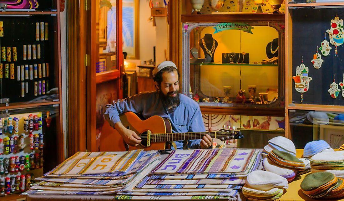 Klezmer musician playing during the Klezmer Festival in Safed, Israel.  Editorial credit: RnDmS / Shutterstock.com