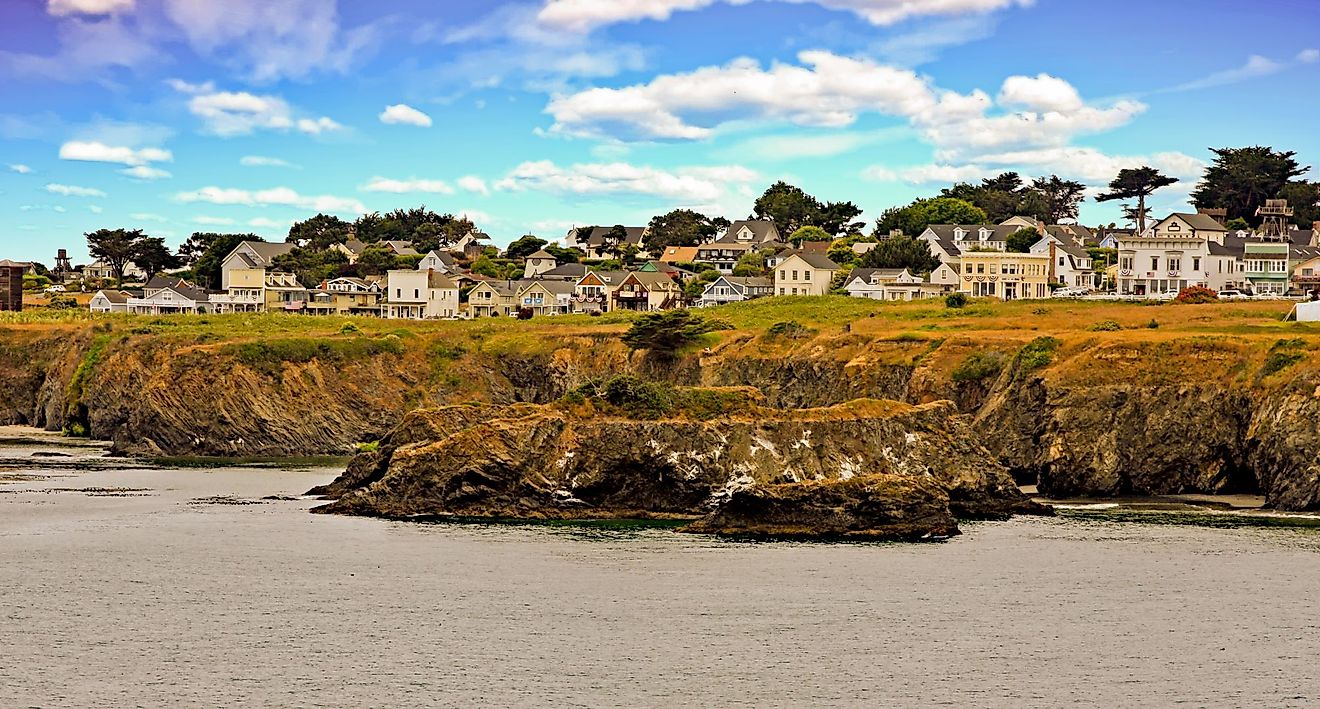 Quaint town of Mendocino, California, in Northern California. 