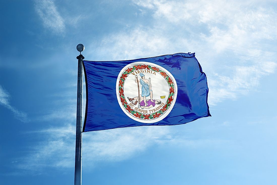 The design of the Virginia state flag was based on one side of the original seal of the state. 