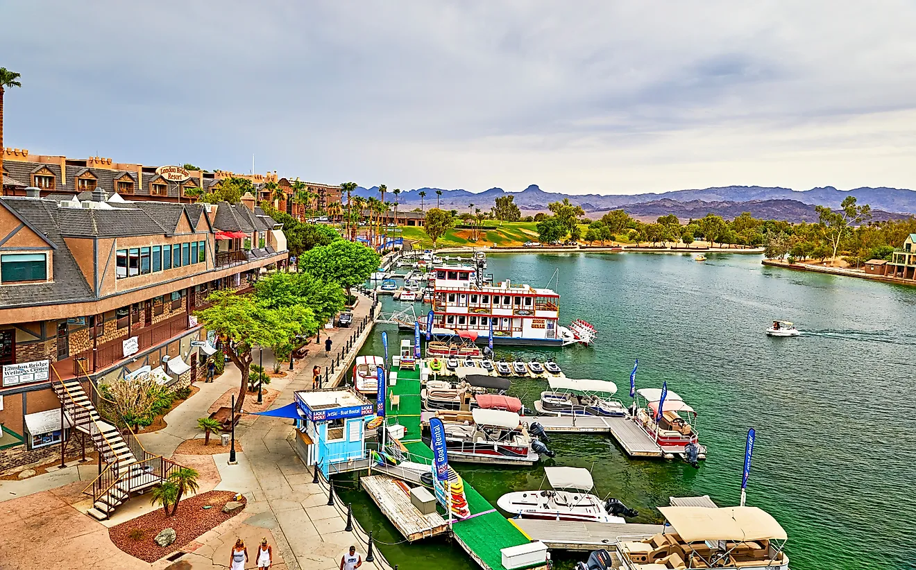 The beautiful lakefront of Lake Havasu City, Arizona.