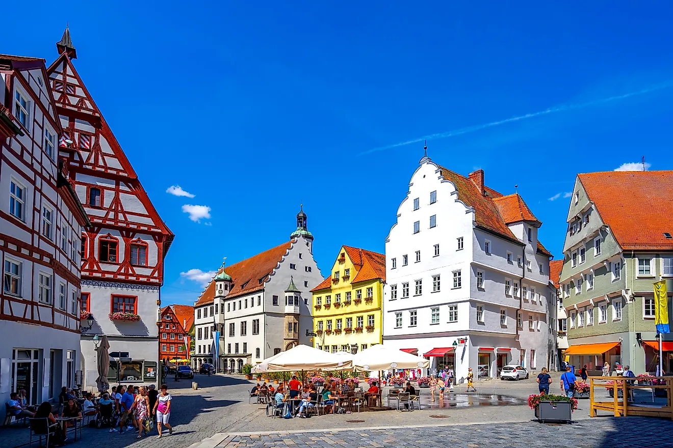 Old city of Noerdlingen, Bavaria, Germany.