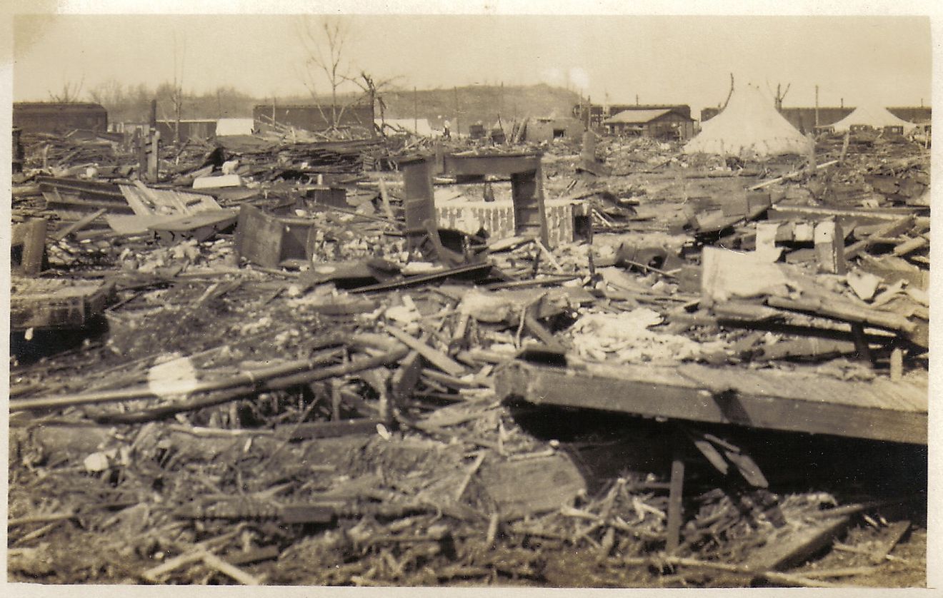 Ruins of the town of Griffin, Indiana, where 44 people were killed.