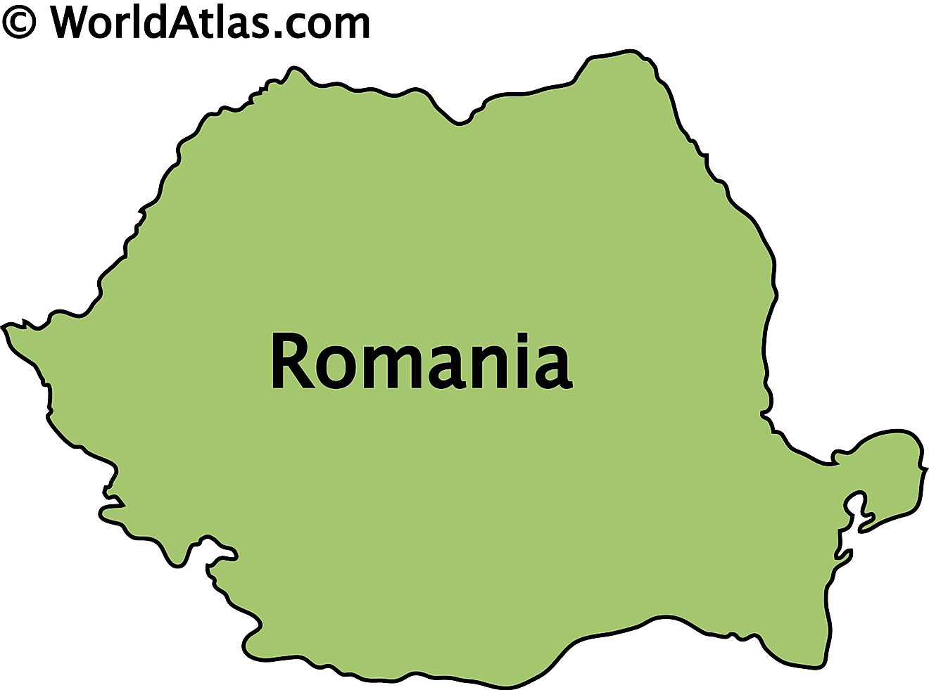 Outline Map of Romania