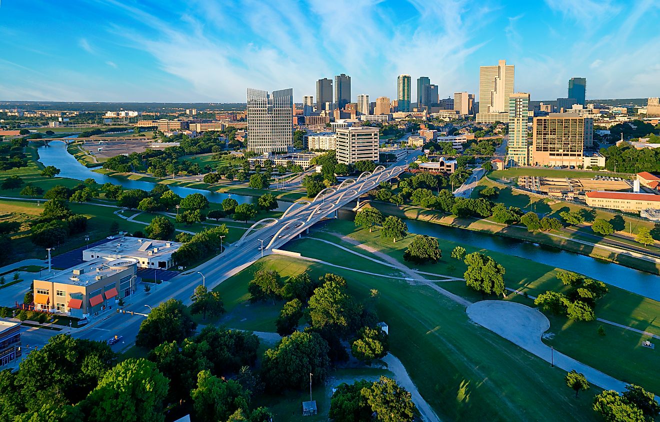 Aerial view of Fort Worth in Texas.