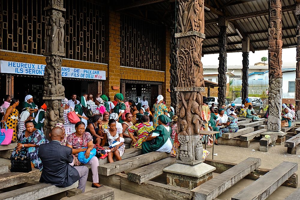 A church mass in Gabon. Editorial credit: Bogdan Skaskiv / Shutterstock.com. 