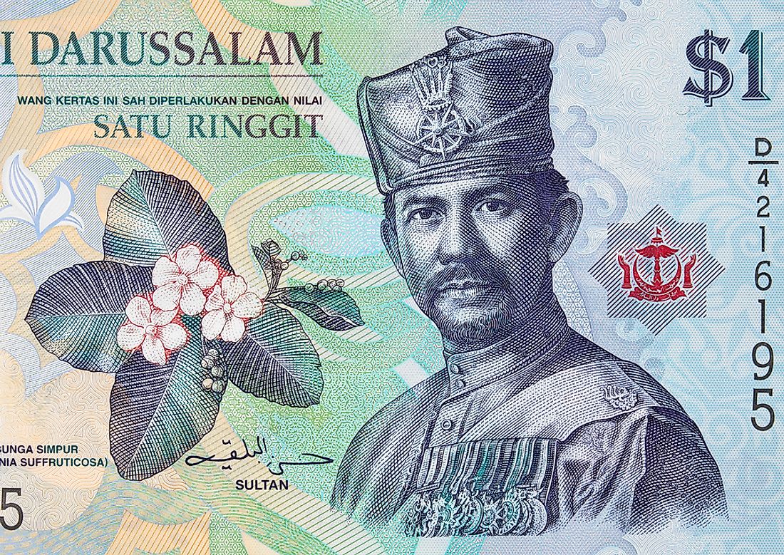 Sultan Hassanal Bolkiah on a Brunei banknote. 