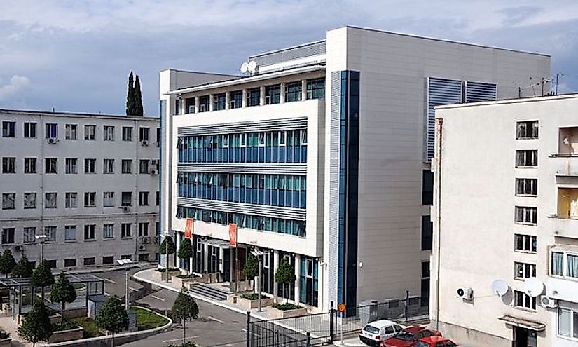 The Government building of Montenegro in Podgorica, the capital city of the country.