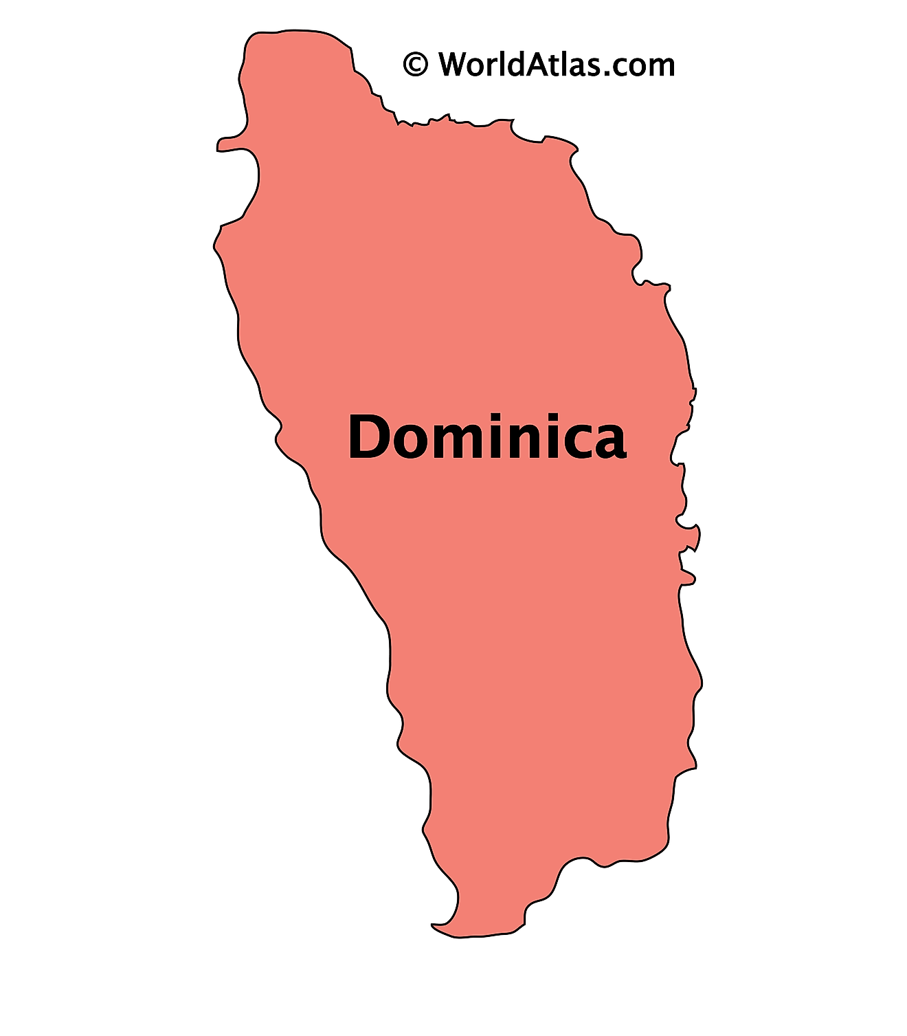 Mapa de contorno de Dominica