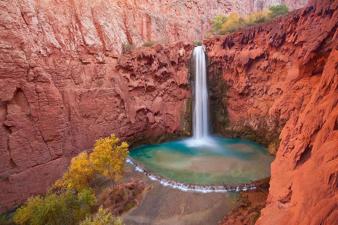 Mooney Falls, Havasu Canyon, Havasupai Indian Reservation, Arizona. 