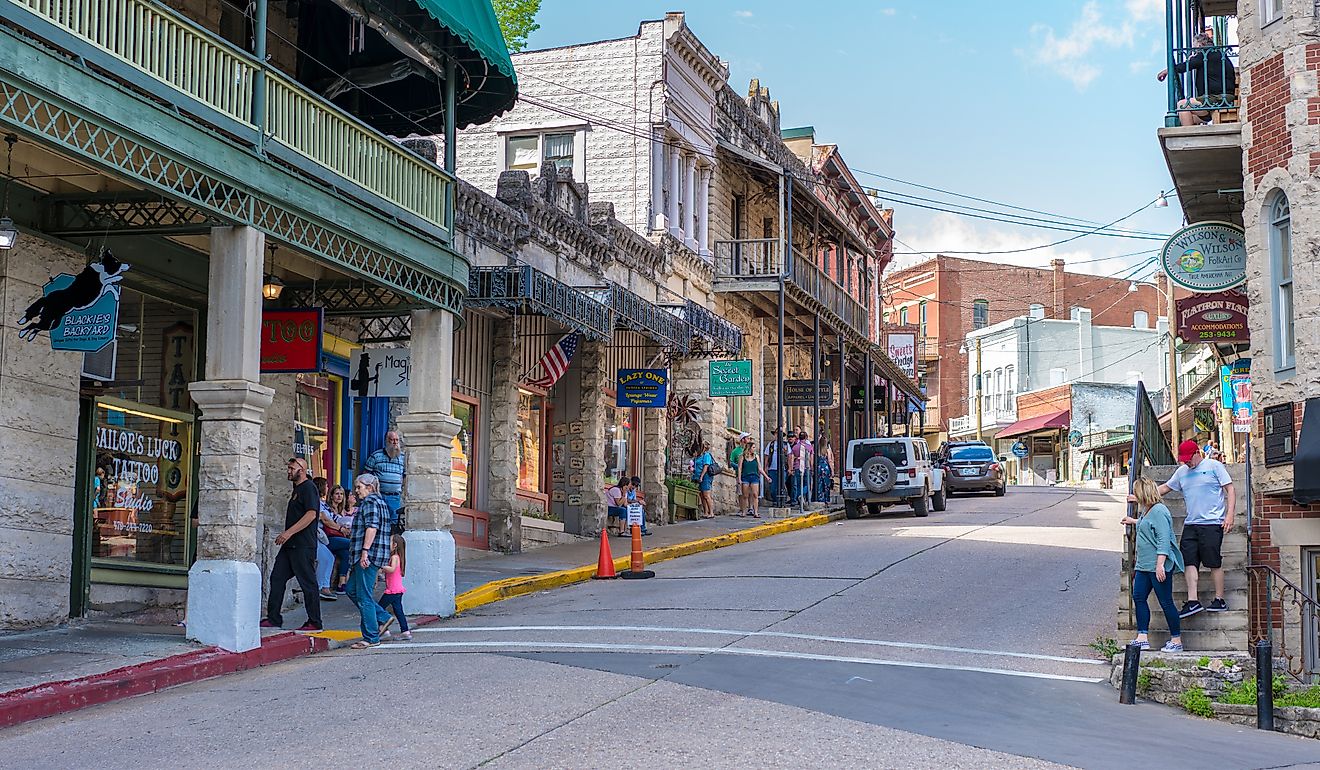 Downtown Eureka Springs, Arkansas. Image credit Shuttersv via Shutterstock