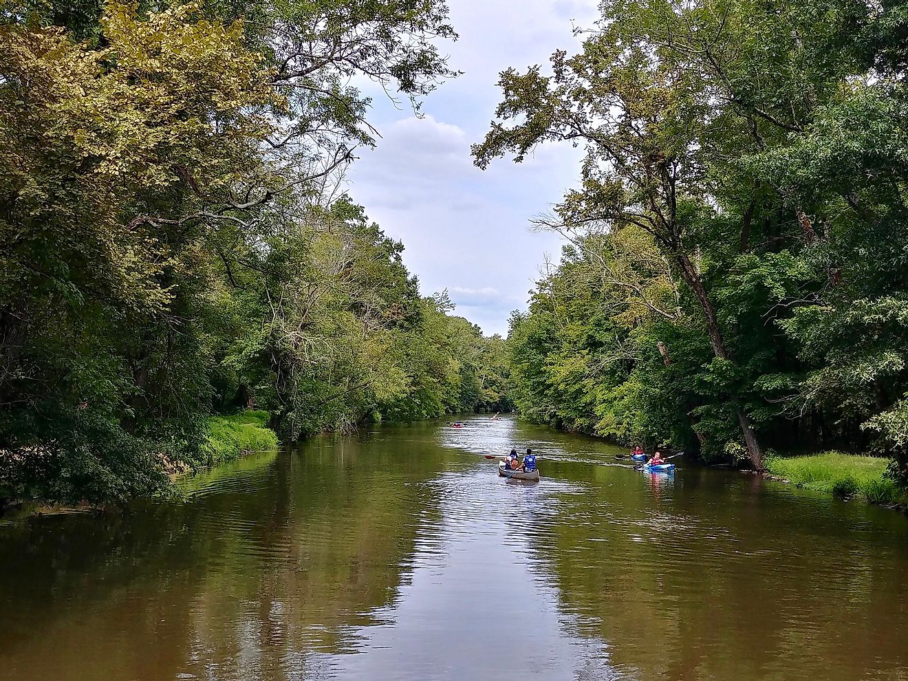 People kayaking in the Delaware Channel.