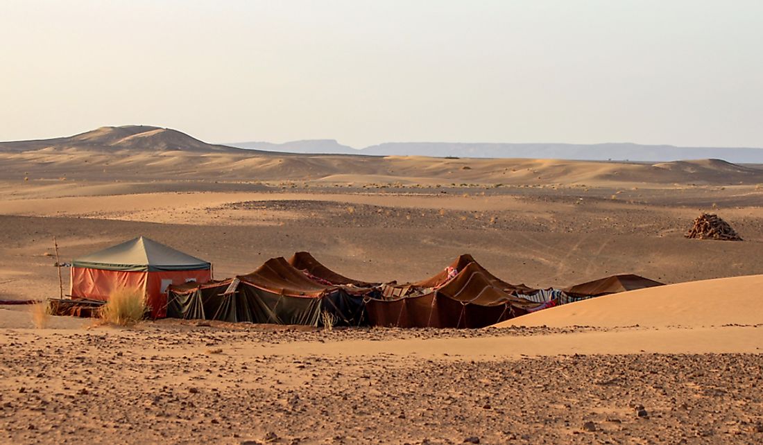 Bedouin camp in the Morocco desert.