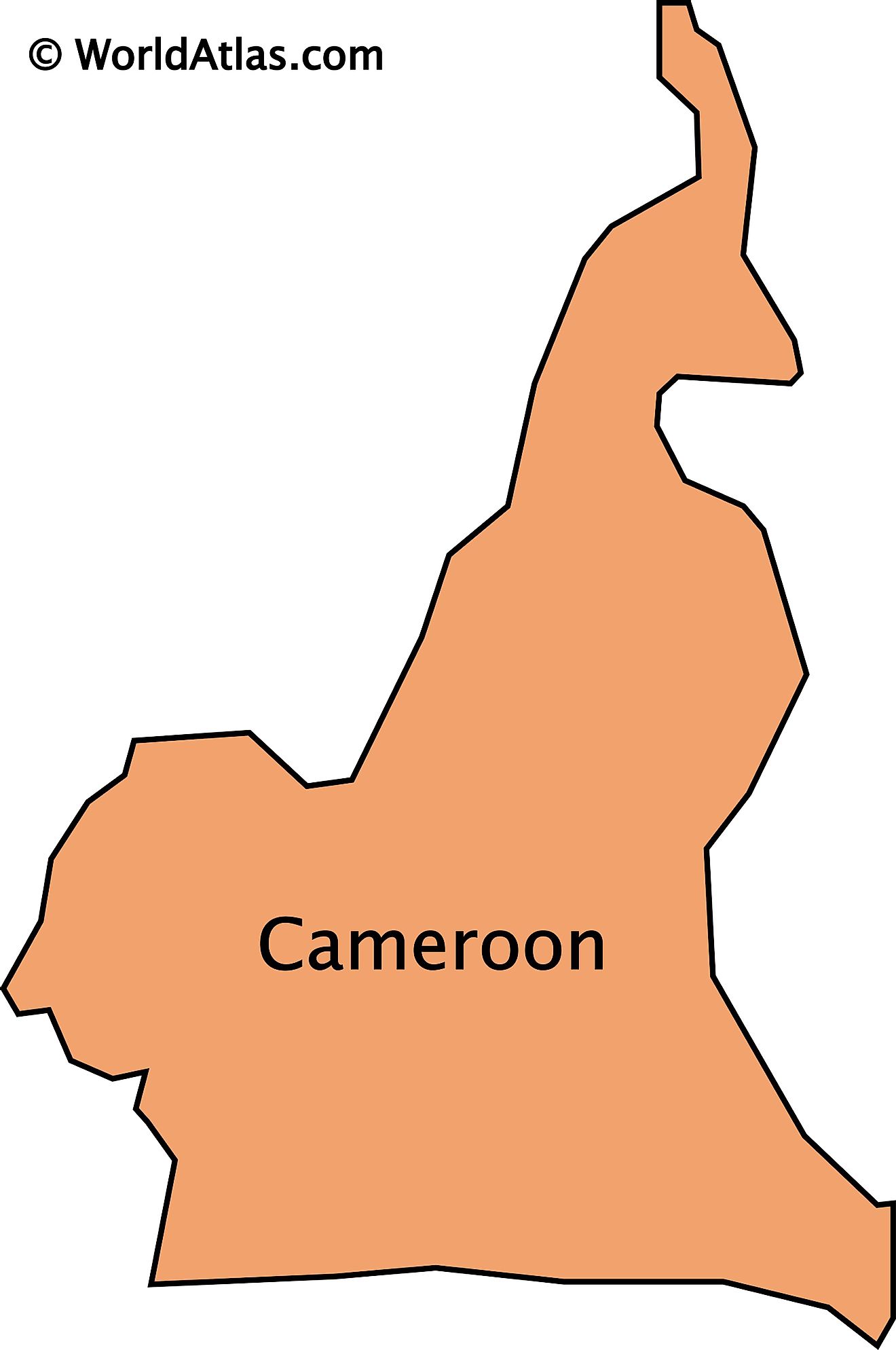 Mapa de contorno de Camerún